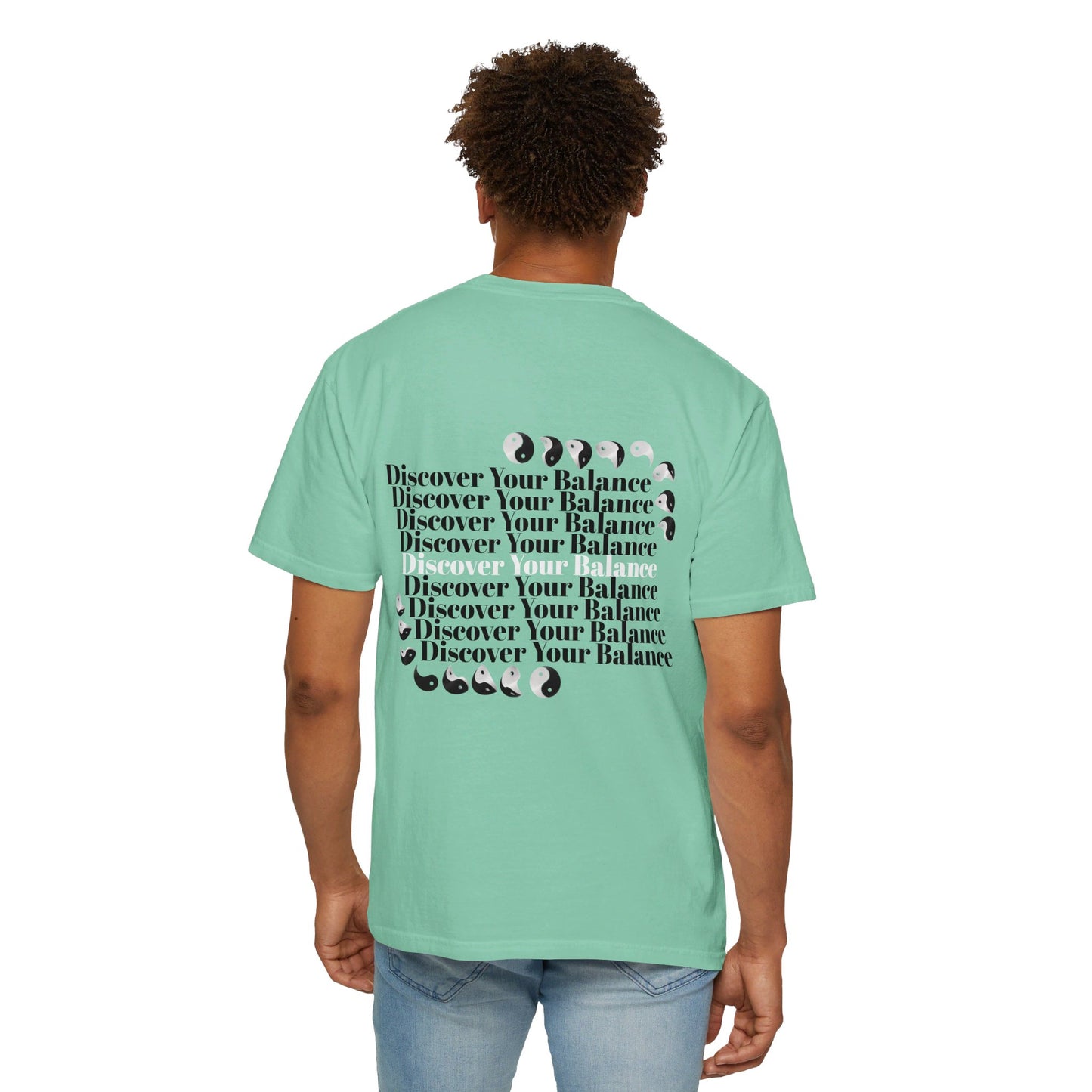 T-Shirt "Discover Your Balance" with the Transforming Yinyang