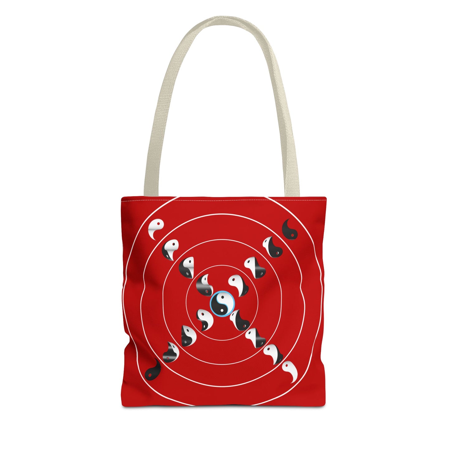 Transforming Yin-Yang on a Target Pattern with Life Balance in the Middle, Tote Bag