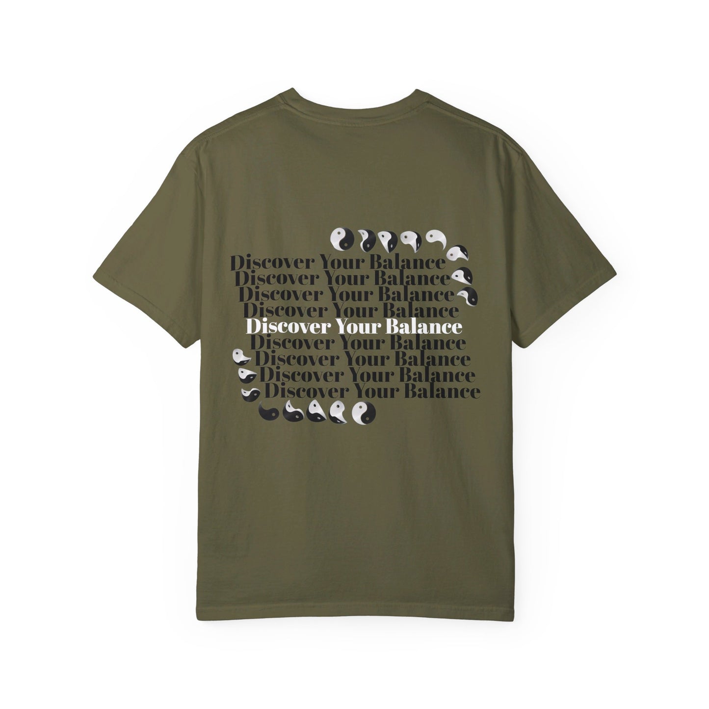 T-Shirt "Discover Your Balance" with the Transforming Yinyang