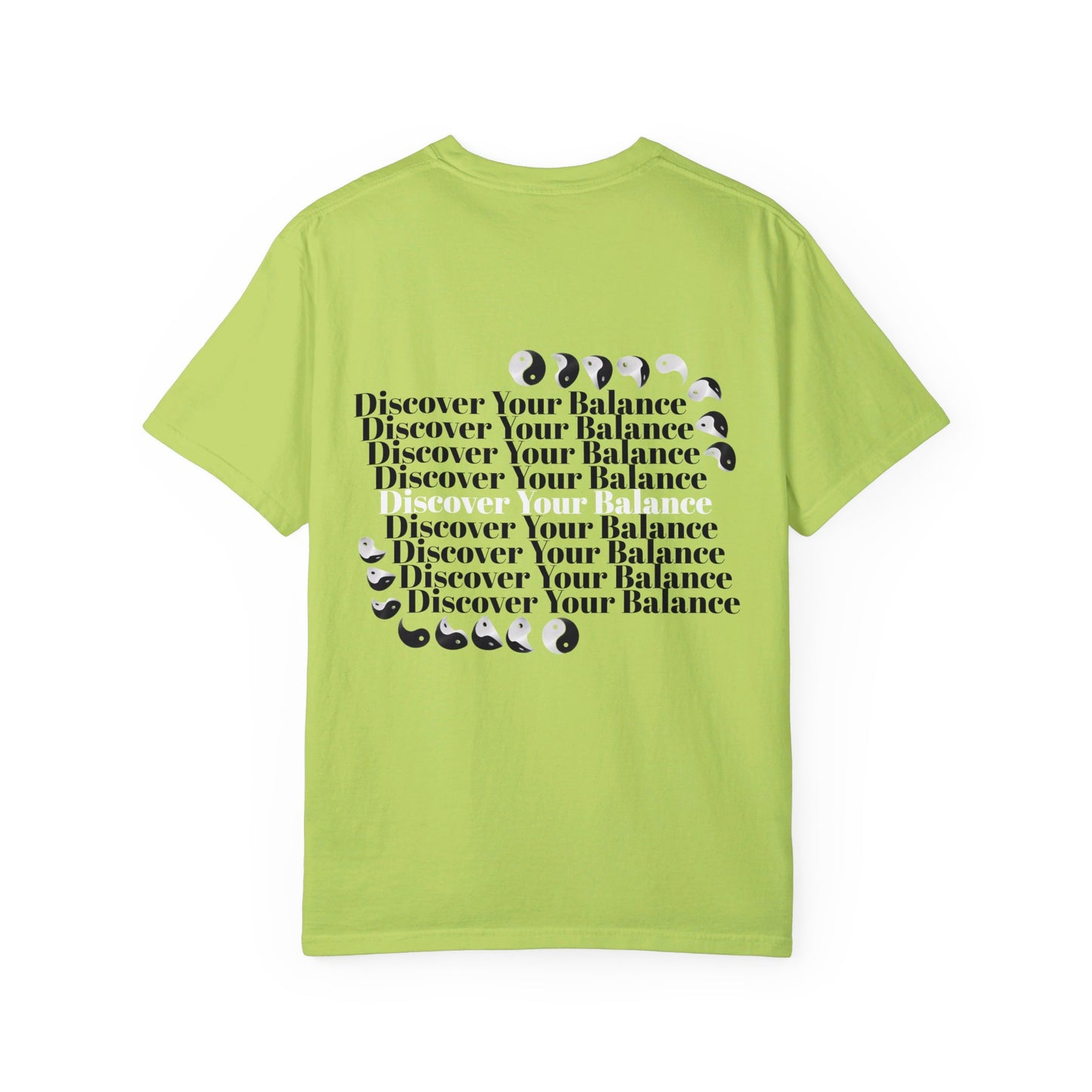 T-Shirt "Discover Your Balance" with the Transforming Yinyang