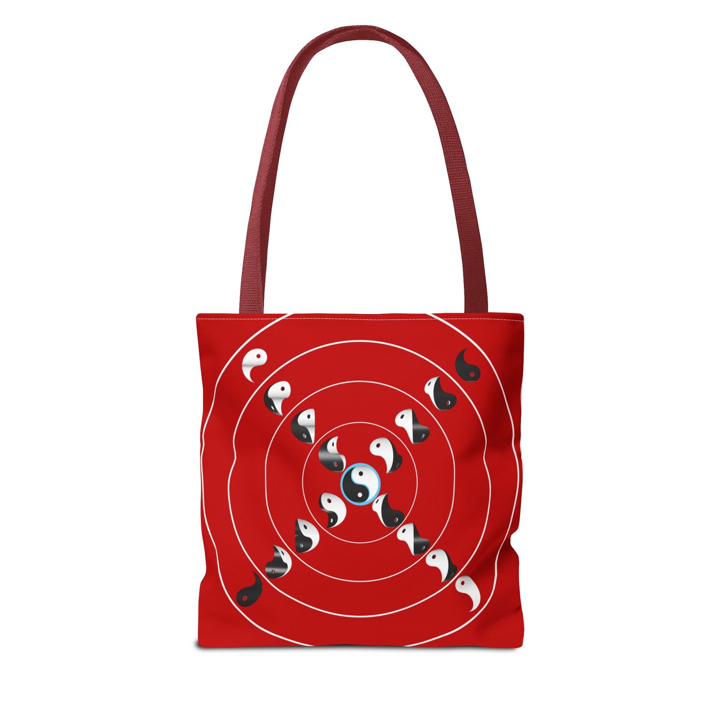 Transforming Yin-Yang on a Target Pattern with Life Balance in the Middle, Tote Bag