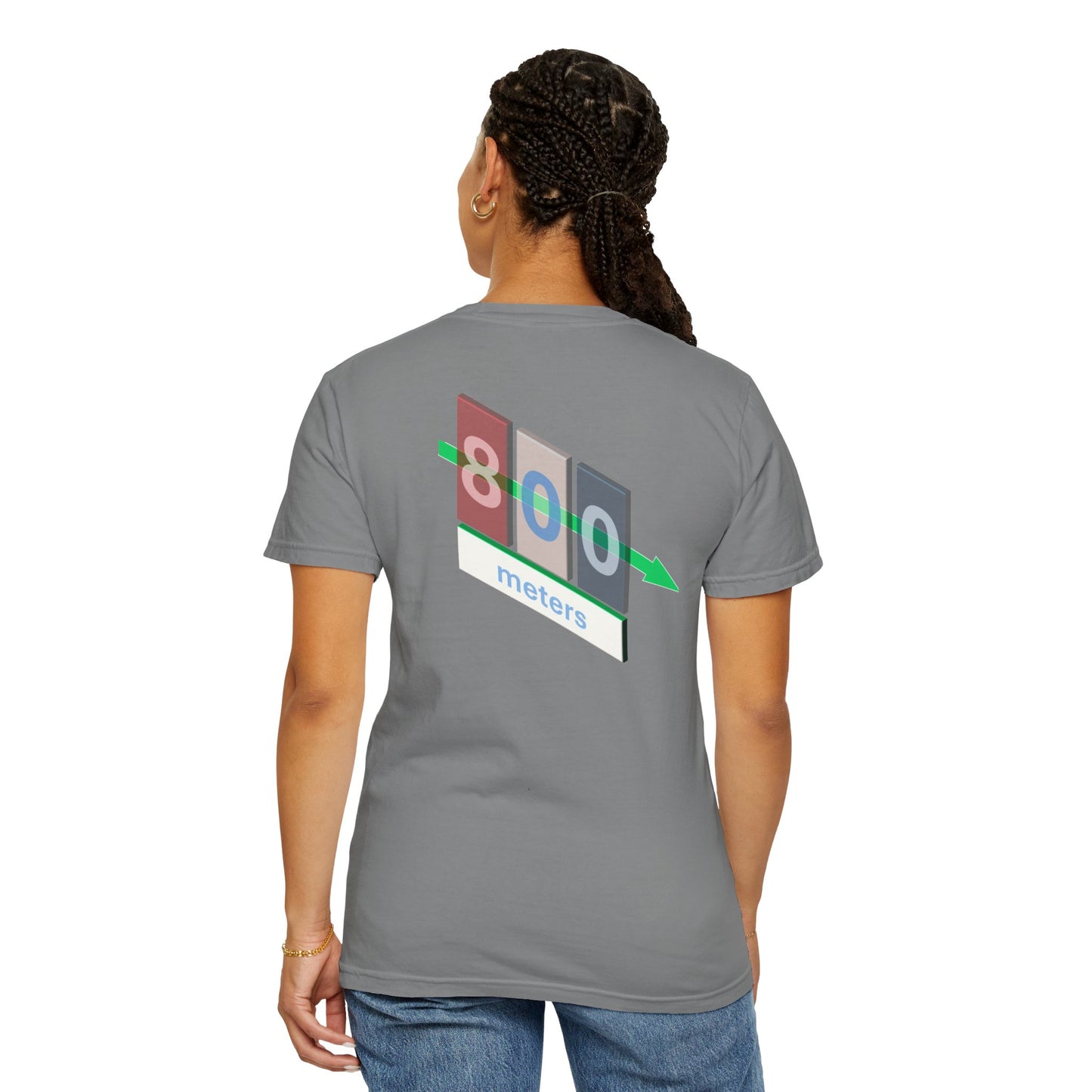 T-shirt with 800m Track Competitor Design