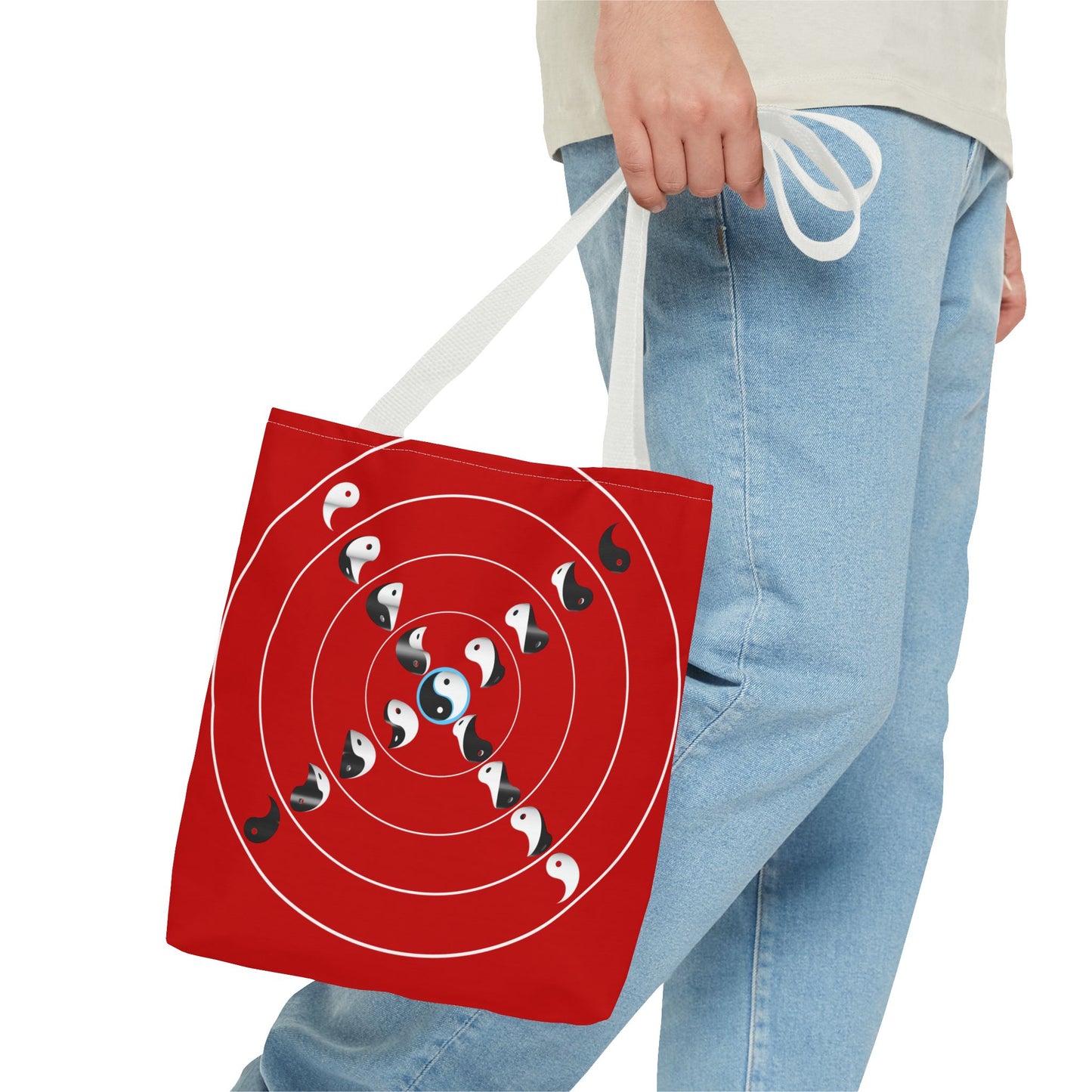 Transforming Yin-Yang on a Target Pattern with Life Balance in the Middle, Tote Bag