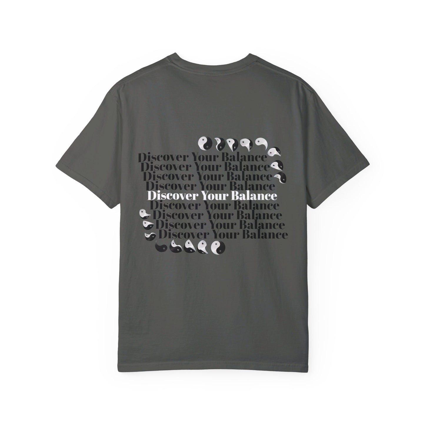 T-Shirt "Discover Your Balance" with the Transforming Yinyang