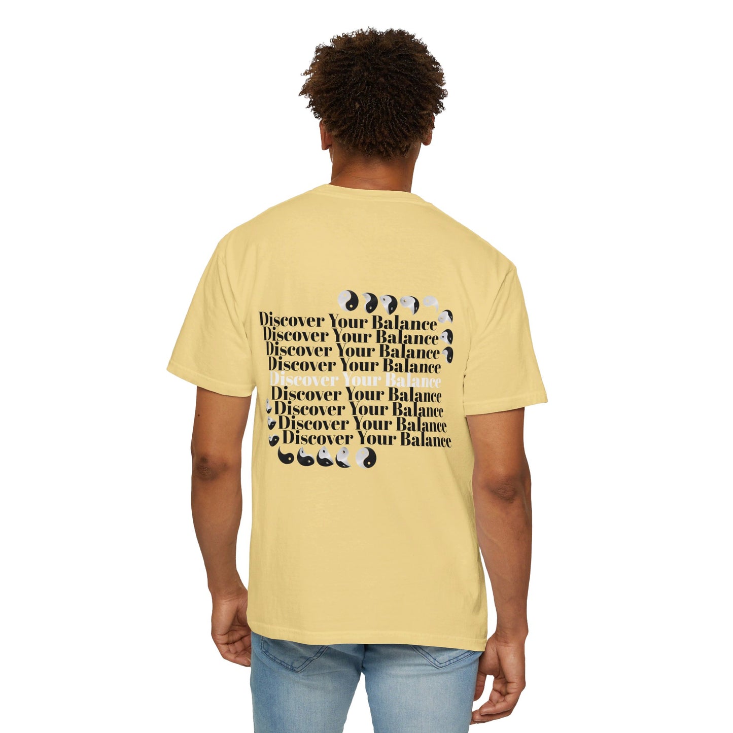 T-Shirt "Discover Your Balance" with the Transforming Yinyang