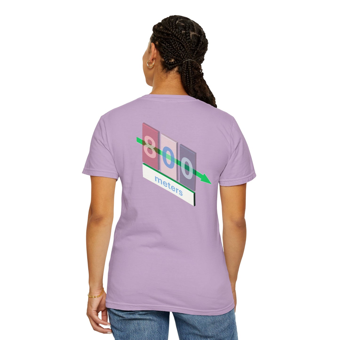 T-shirt with 800m Track Competitor Design