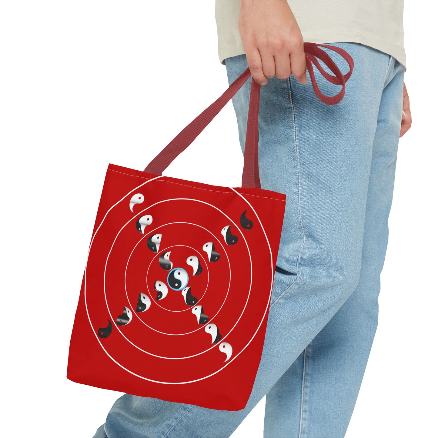 Transforming Yin-Yang on a Target Pattern with Life Balance in the Middle, Tote Bag