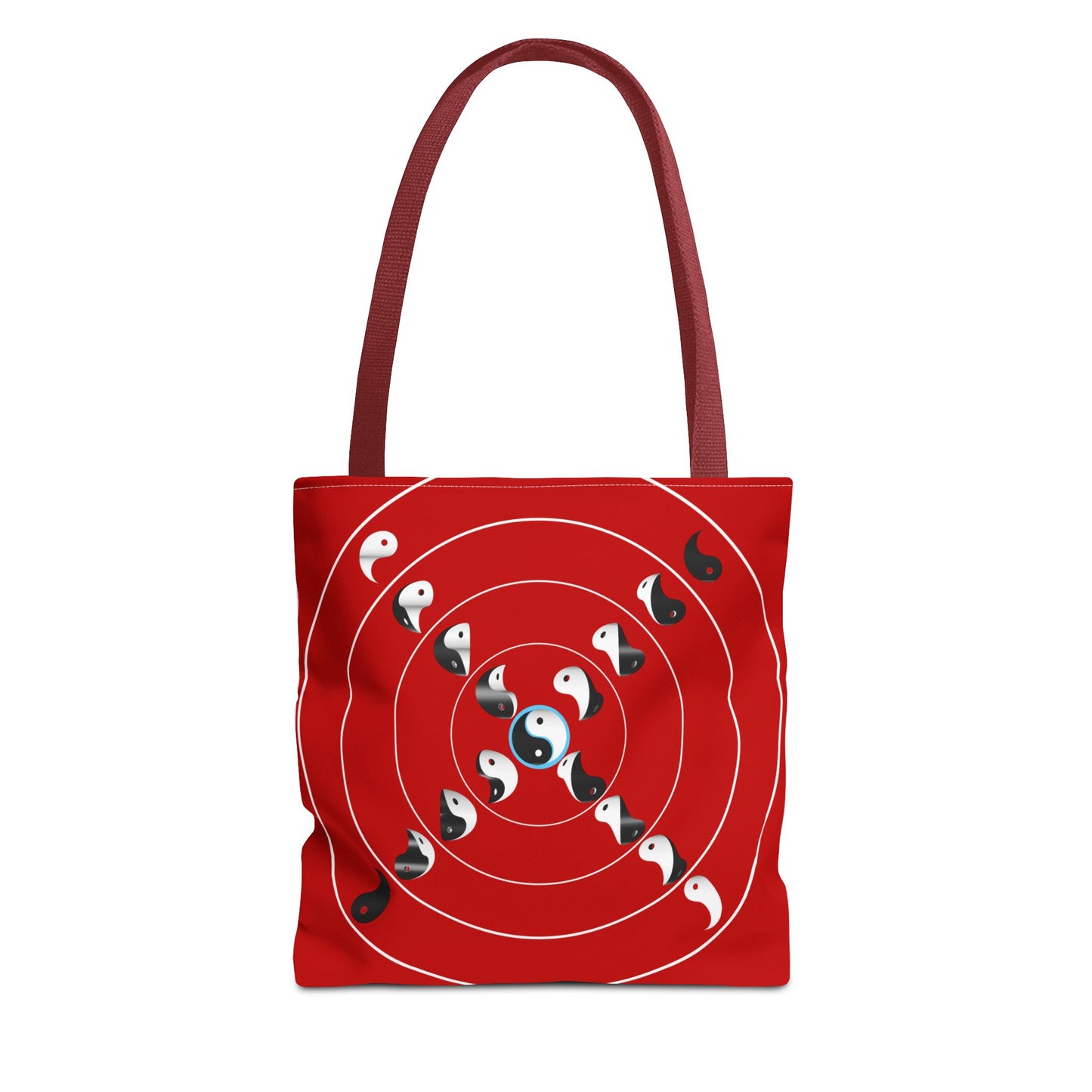 Transforming Yin-Yang on a Target Pattern with Life Balance in the Middle, Tote Bag