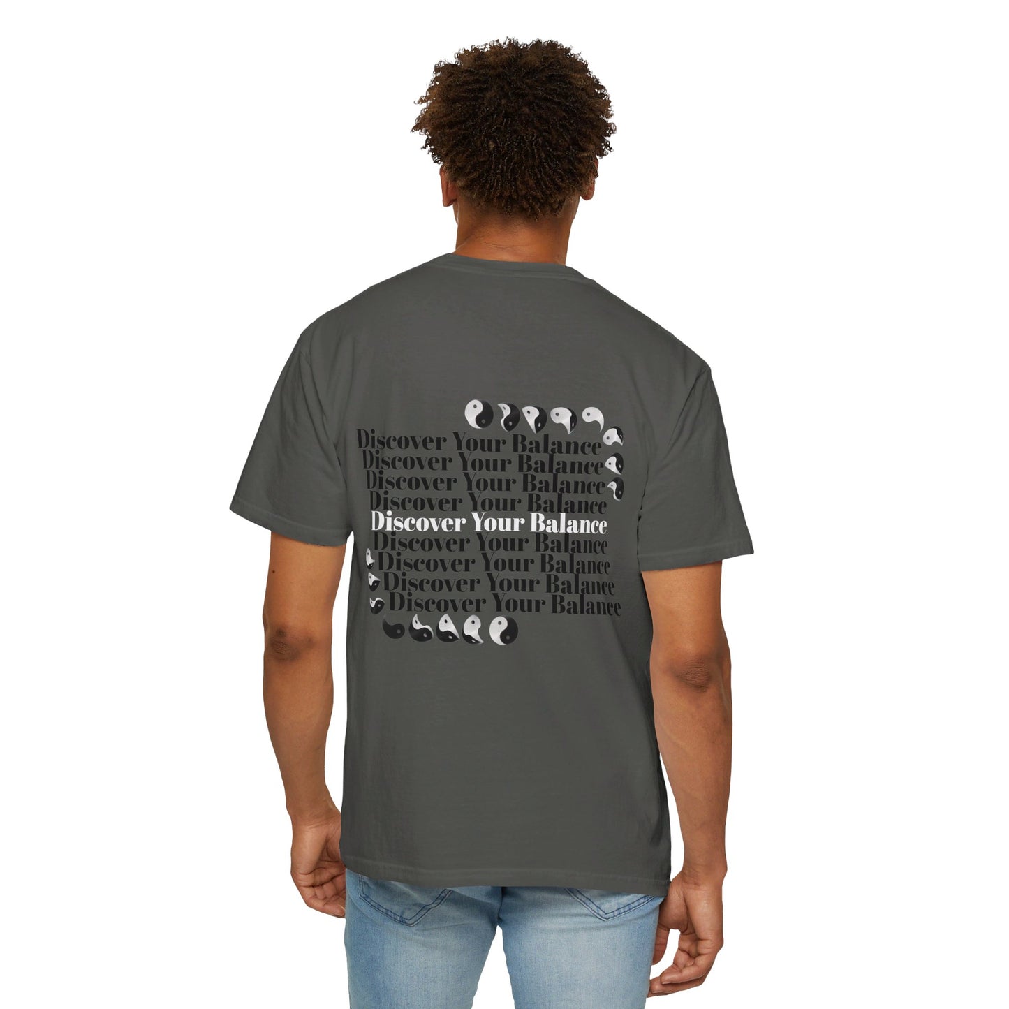 T-Shirt "Discover Your Balance" with the Transforming Yinyang