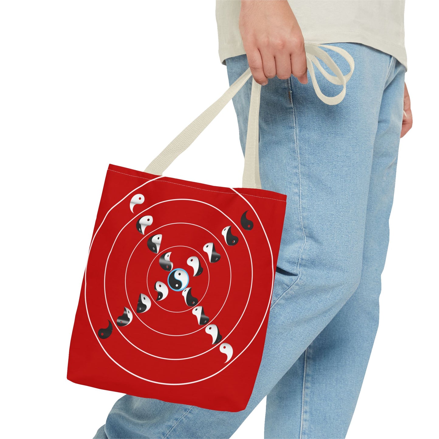 Transforming Yin-Yang on a Target Pattern with Life Balance in the Middle, Tote Bag