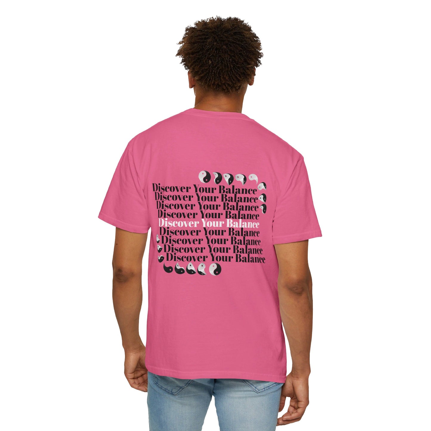 T-Shirt "Discover Your Balance" with the Transforming Yinyang