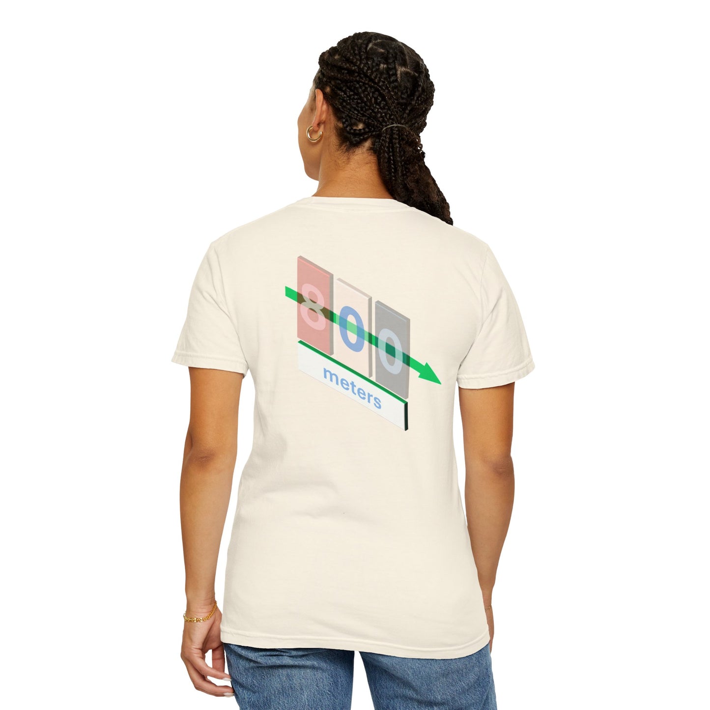 T-shirt with 800m Track Competitor Design