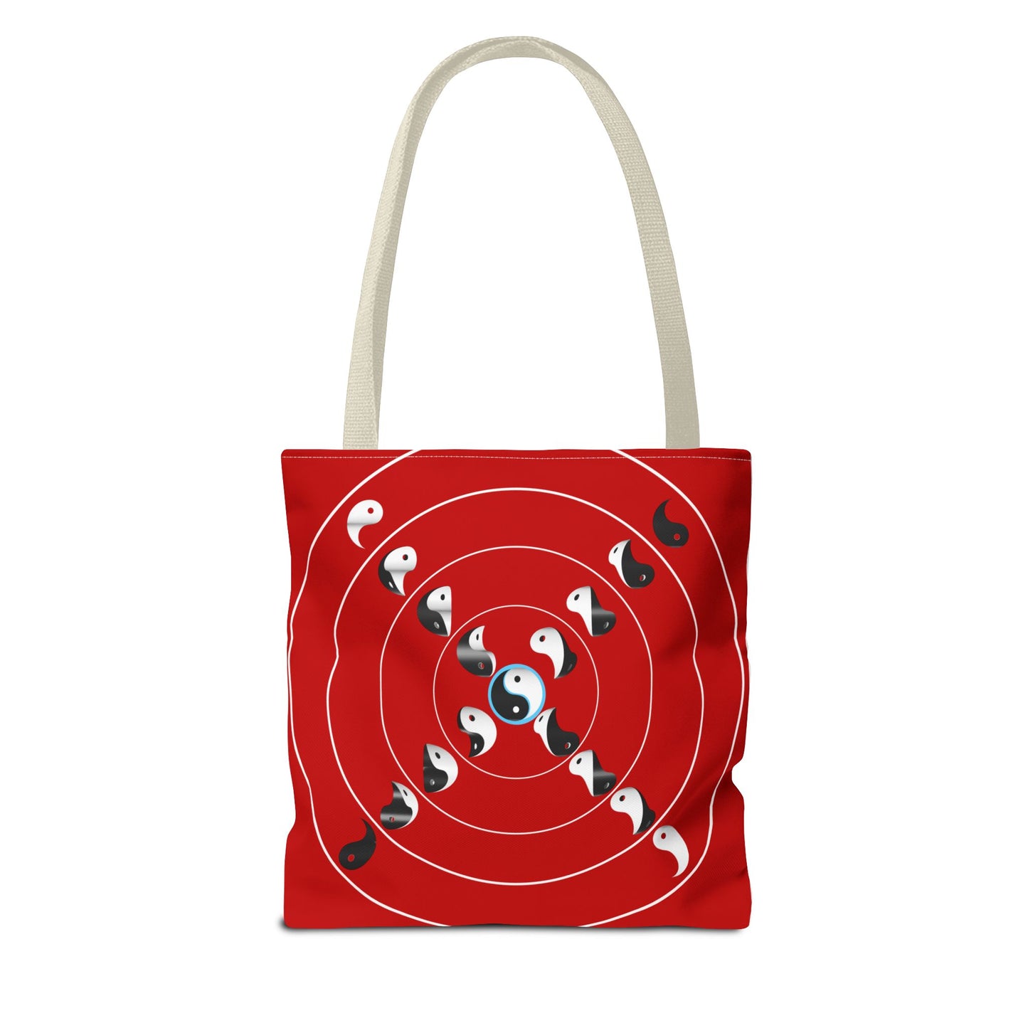 Transforming Yin-Yang on a Target Pattern with Life Balance in the Middle, Tote Bag