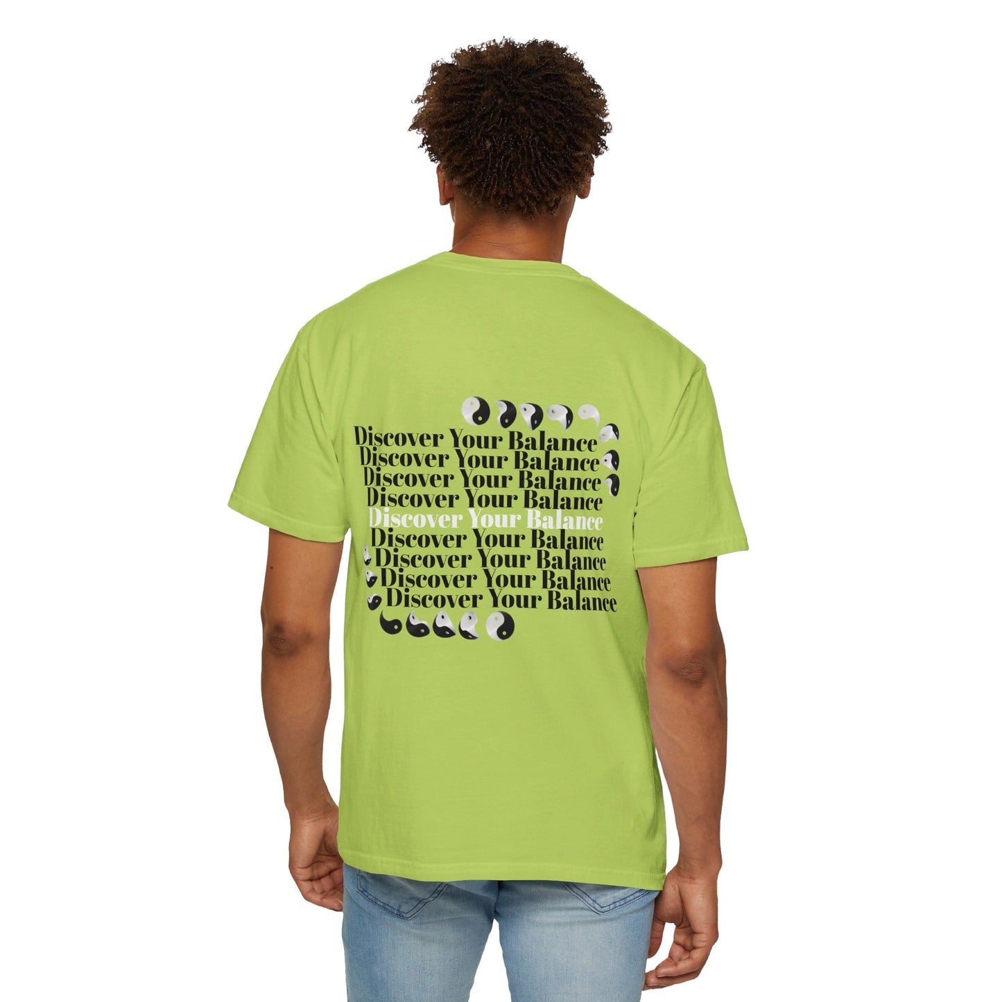T-Shirt "Discover Your Balance" with the Transforming Yinyang