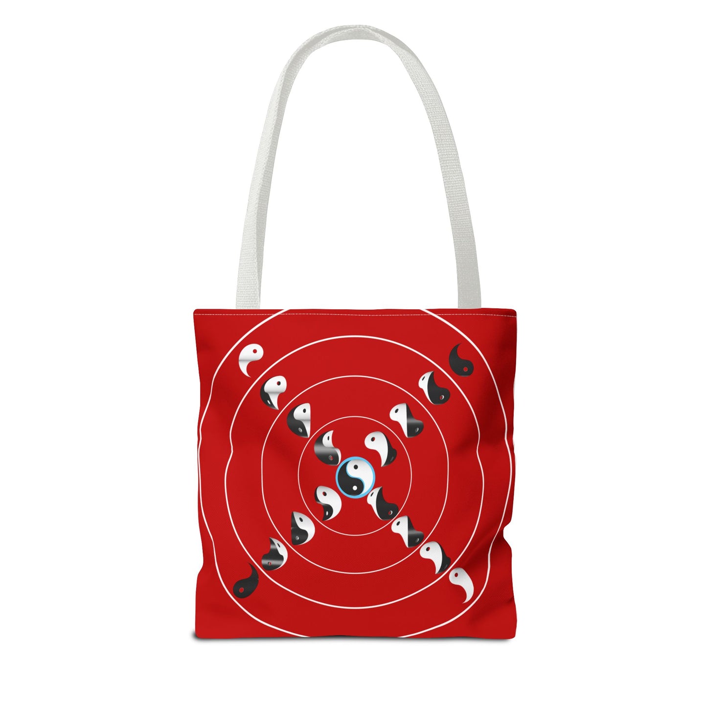 Transforming Yin-Yang on a Target Pattern with Life Balance in the Middle, Tote Bag