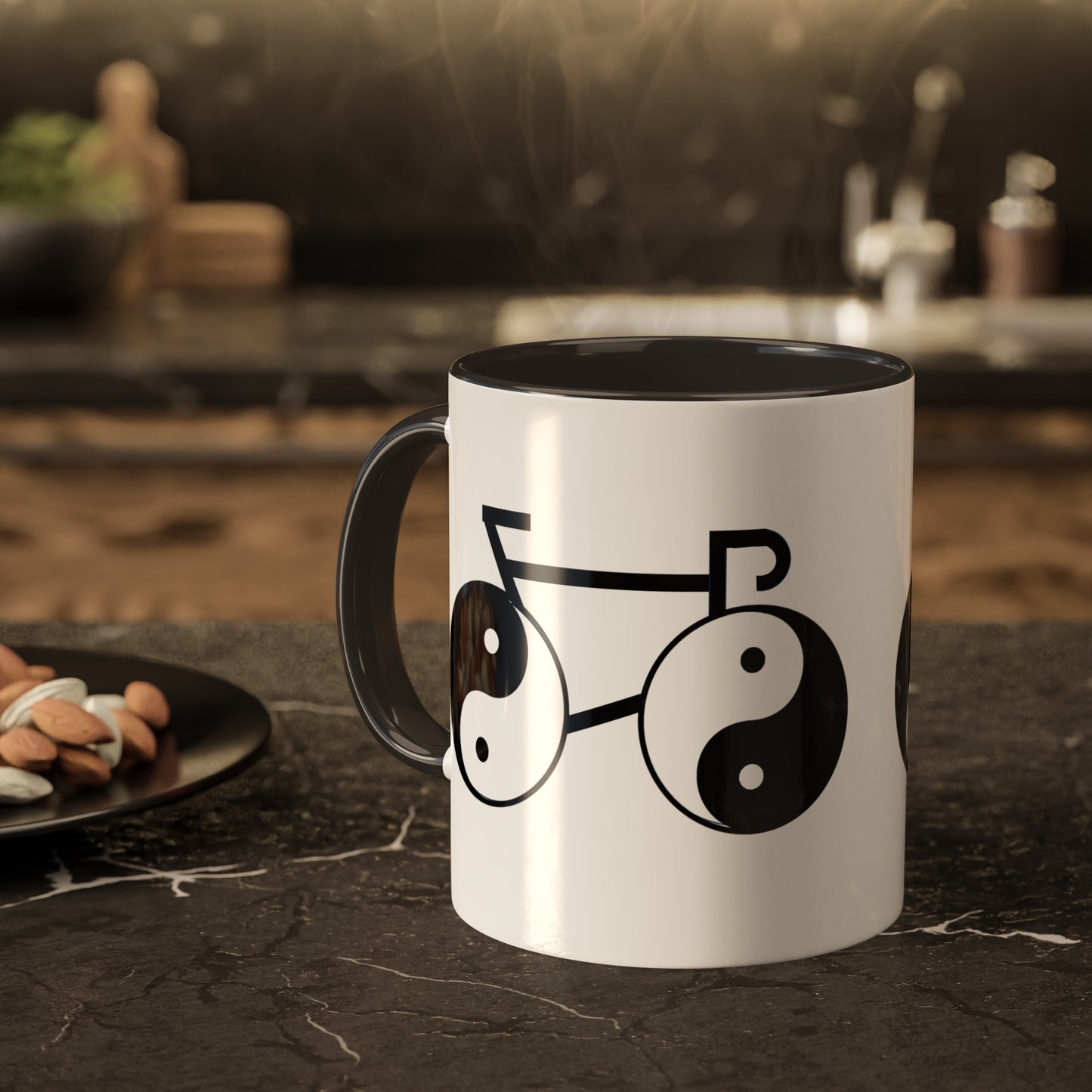 Mug with Yinyang Cycling Design