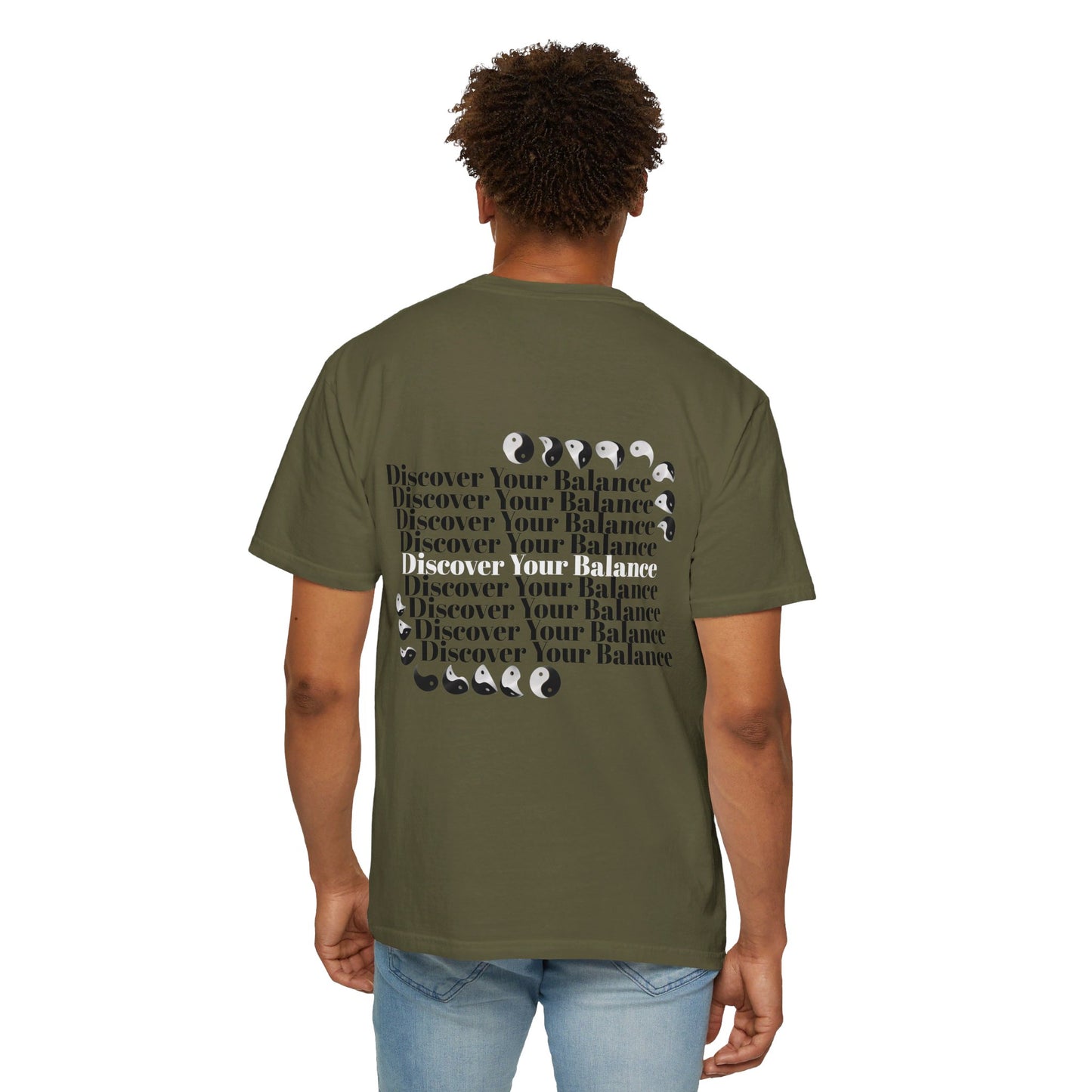 T-Shirt "Discover Your Balance" with the Transforming Yinyang