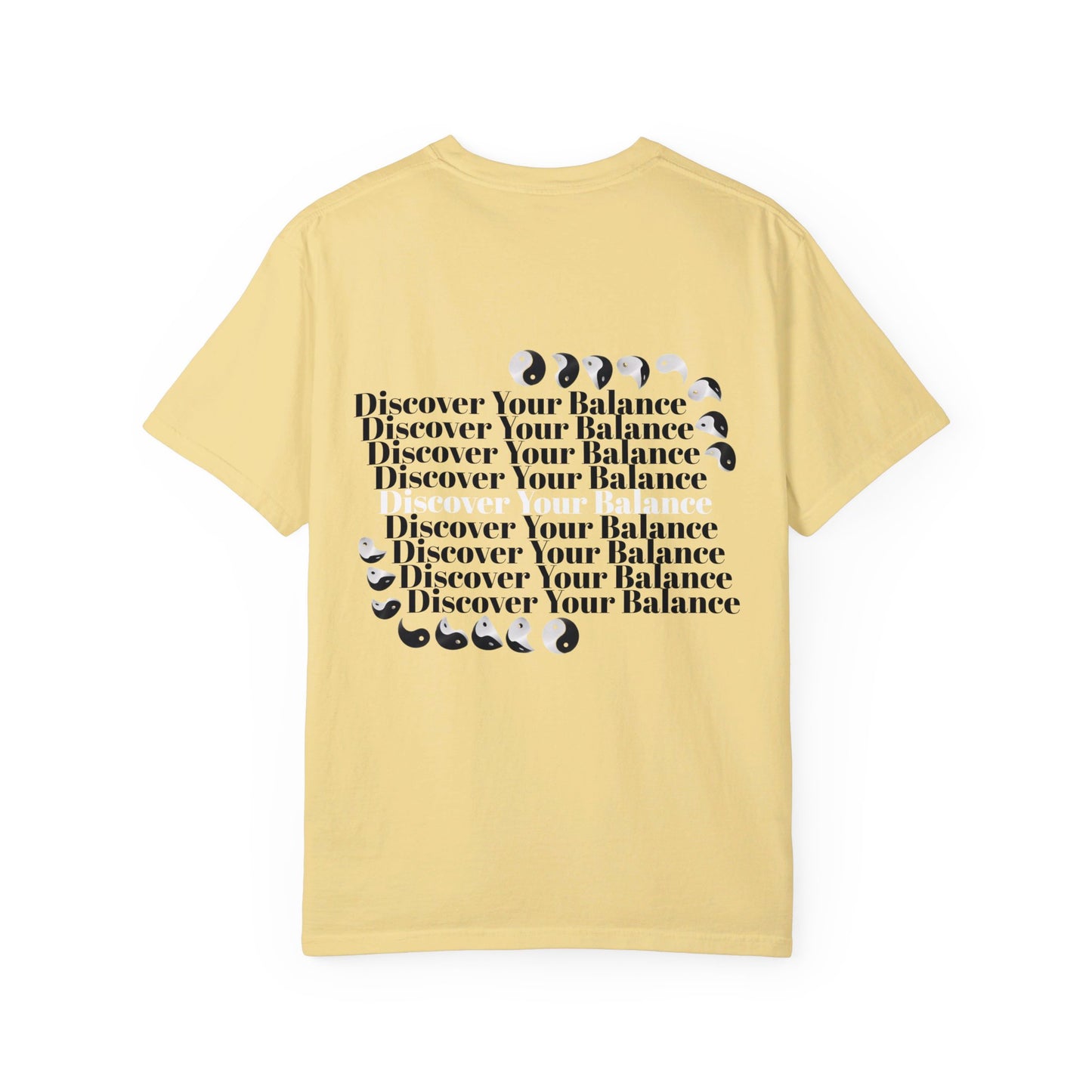 T-Shirt "Discover Your Balance" with the Transforming Yinyang