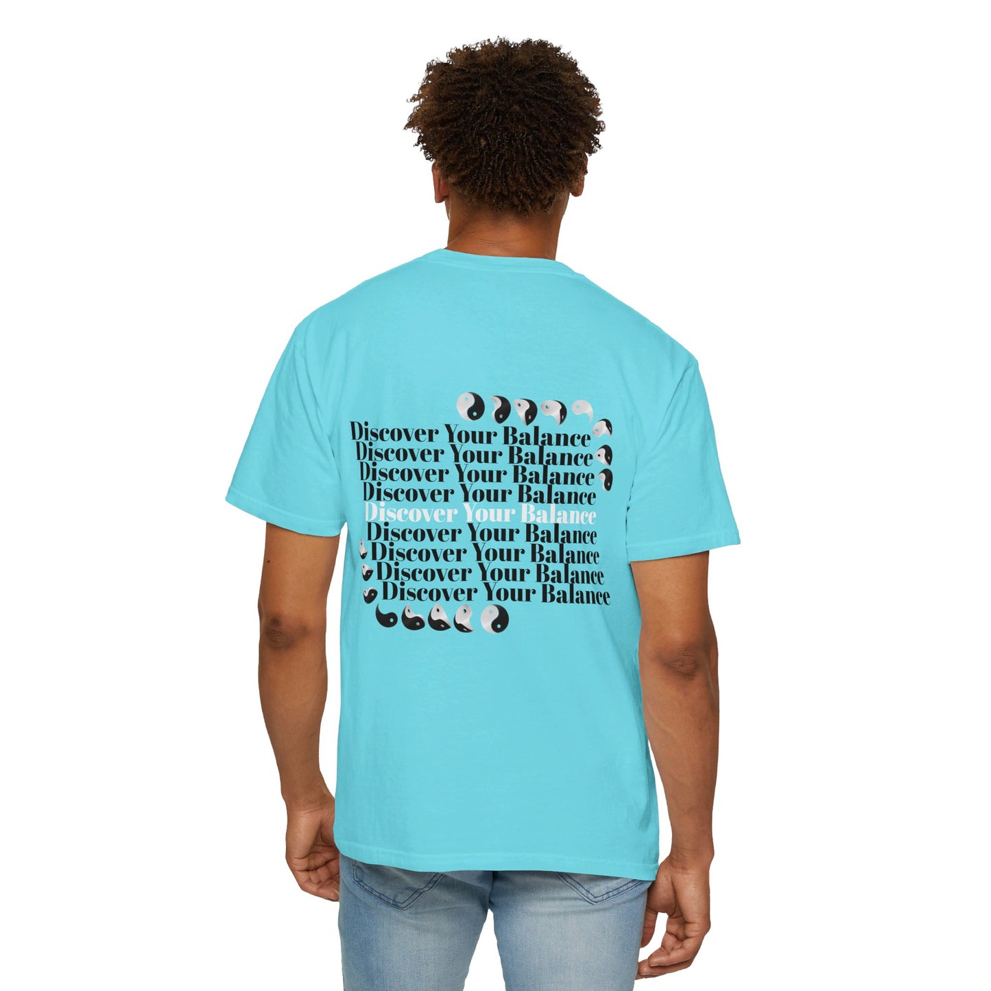 T-Shirt "Discover Your Balance" with the Transforming Yinyang