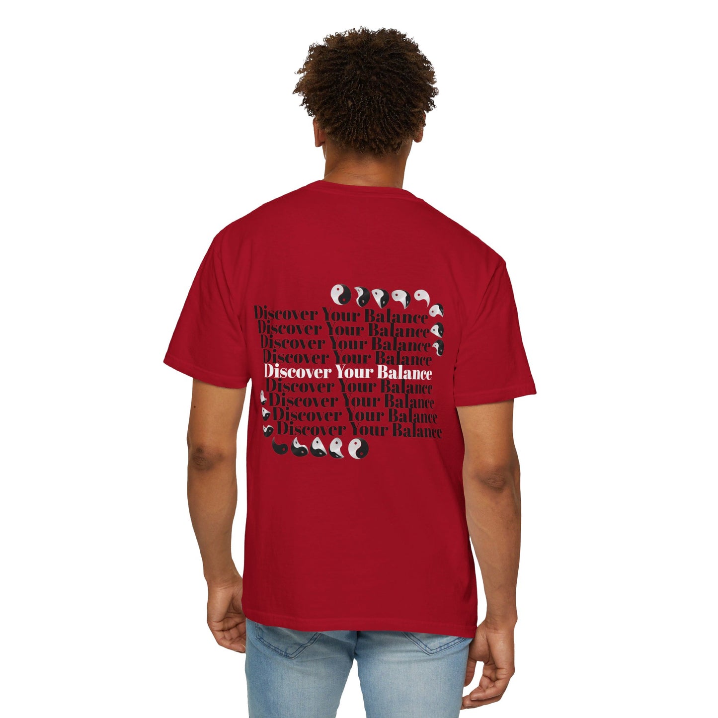 T-Shirt "Discover Your Balance" with the Transforming Yinyang