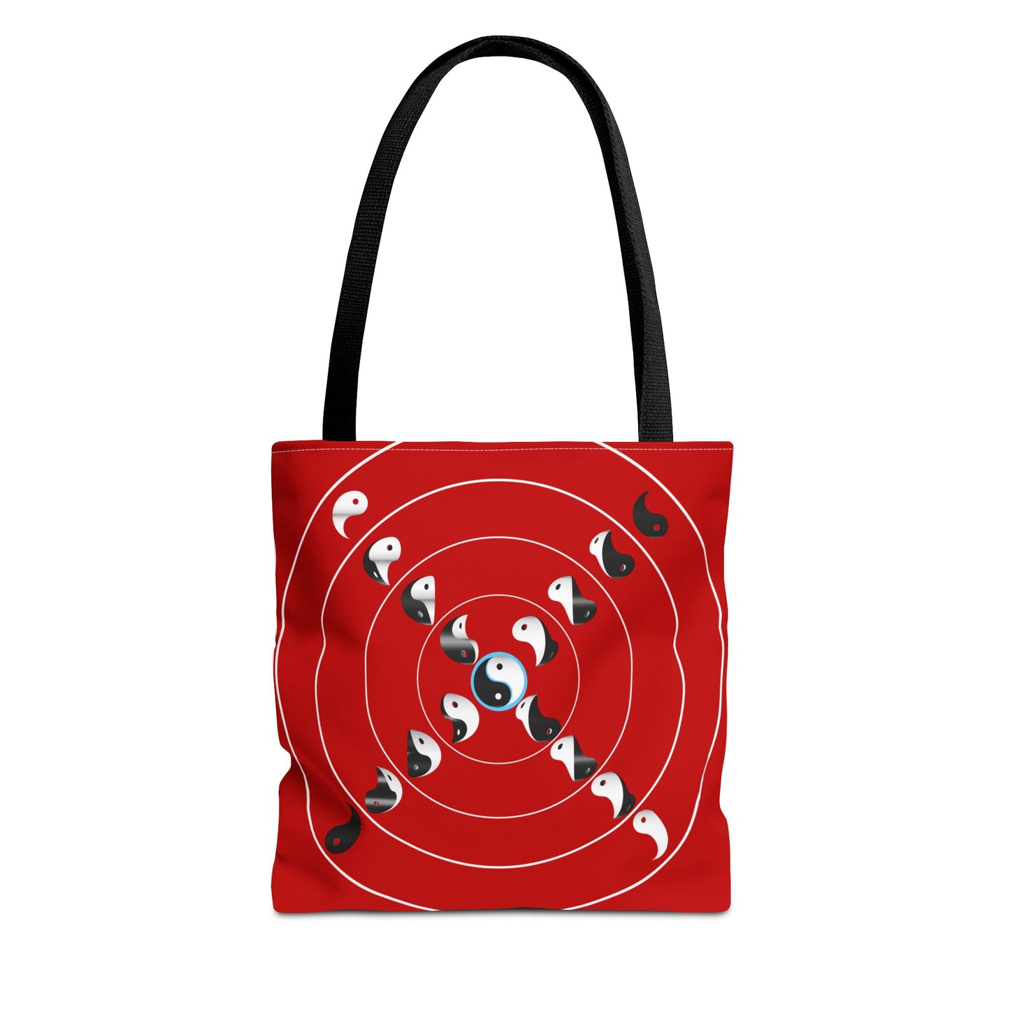 Transforming Yin-Yang on a Target Pattern with Life Balance in the Middle, Tote Bag