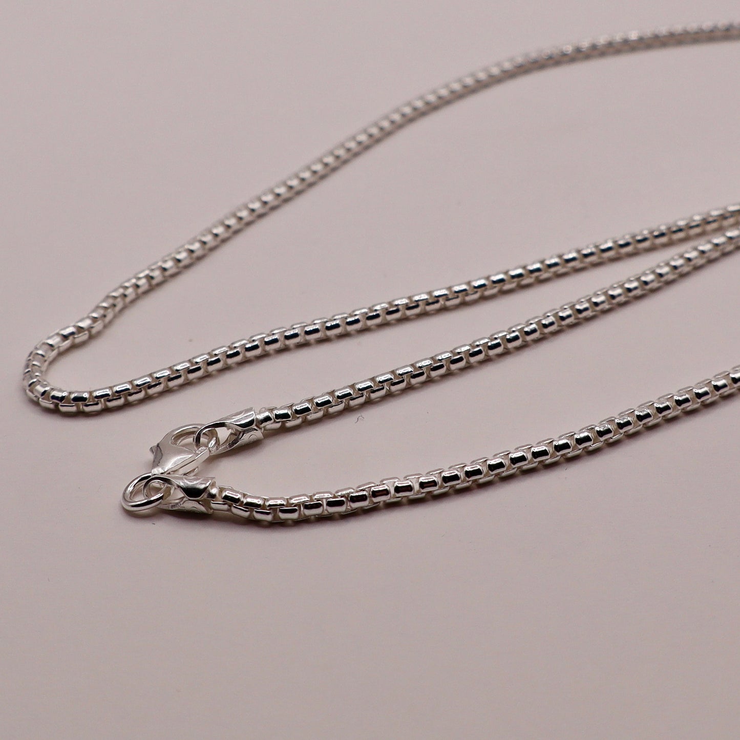 Chain, Sterling Silver Polished Box Chain, 20 inches, 2 mm, Nickel Free