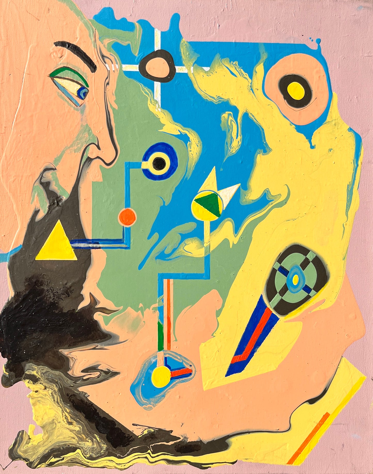 Original Art Abstract Painting, "Scientist"