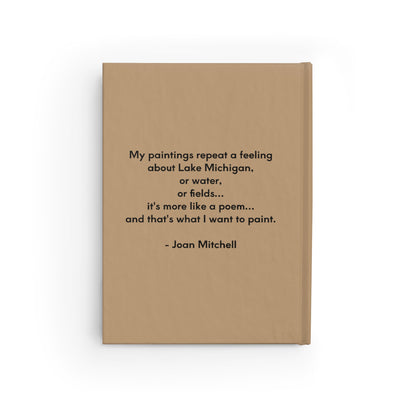 Journal with Joan Mitchell portrait painting, in the style of Joan Mitchell paintings