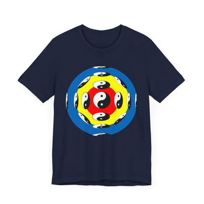 T-shirt with Colorful Circular Yinyang Design