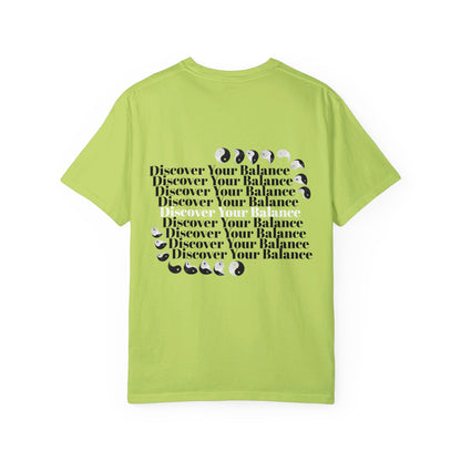 T-Shirt "Discover Your Balance" with the Transforming Yinyang