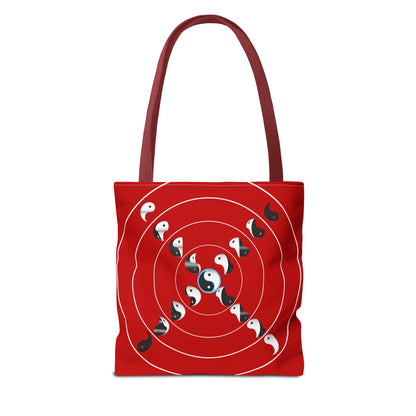 Transforming Yin-Yang on a Target Pattern with Life Balance in the Middle, Tote Bag