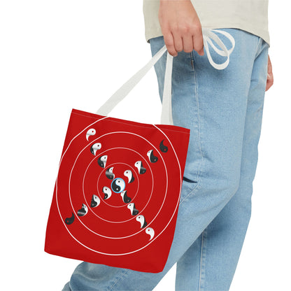Transforming Yin-Yang on a Target Pattern with Life Balance in the Middle, Tote Bag