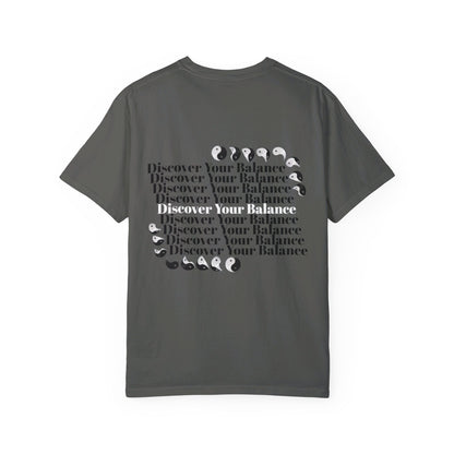 T-Shirt "Discover Your Balance" with the Transforming Yinyang