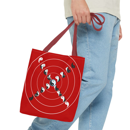 Transforming Yin-Yang on a Target Pattern with Life Balance in the Middle, Tote Bag