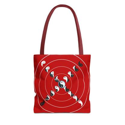 Transforming Yin-Yang on a Target Pattern with Life Balance in the Middle, Tote Bag