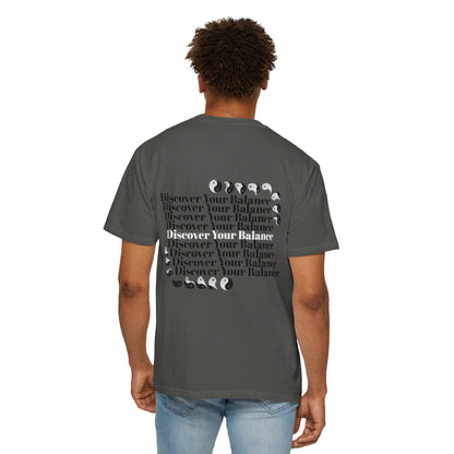 T-Shirt "Discover Your Balance" with the Transforming Yinyang