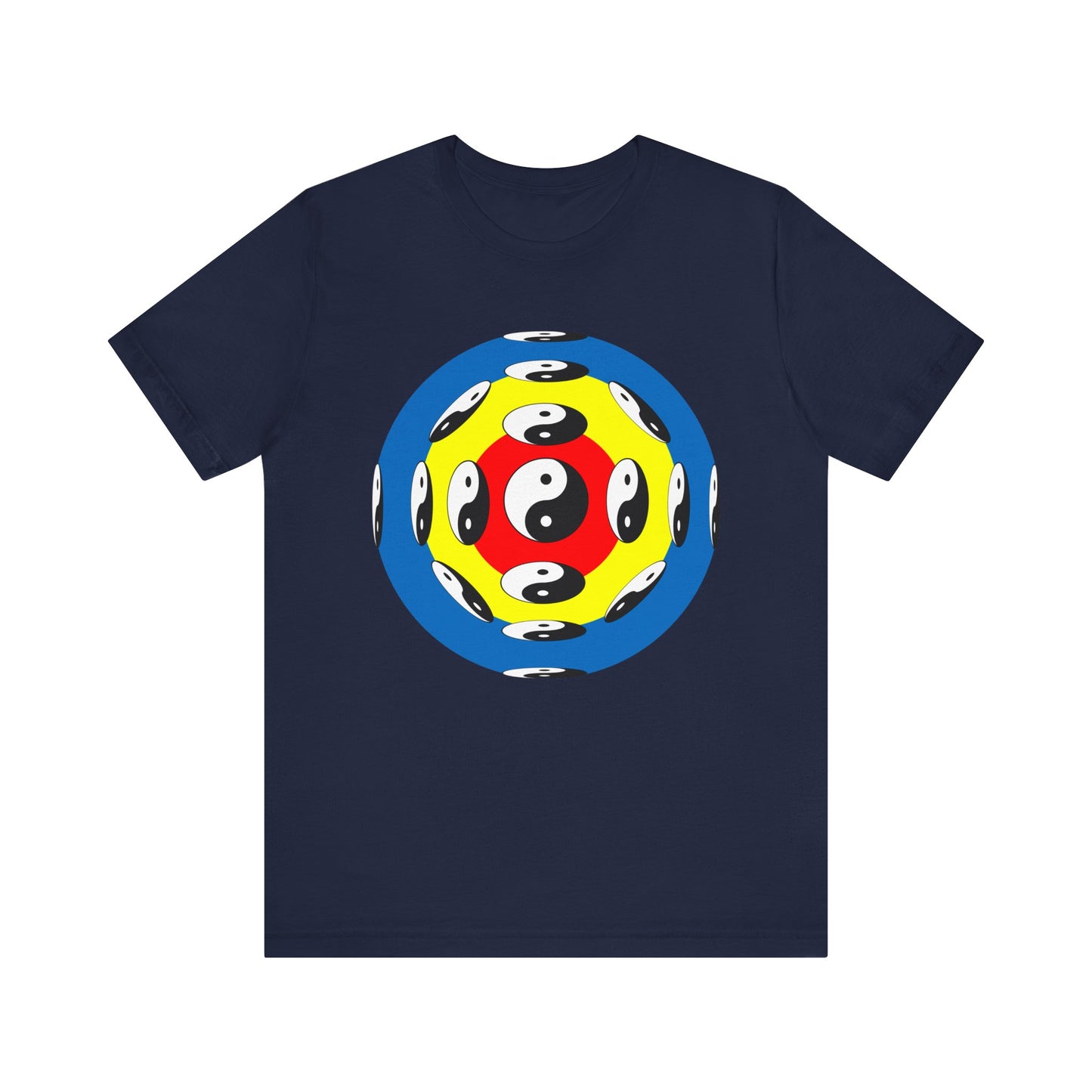 T-shirt with Colorful Circular Yinyang Design