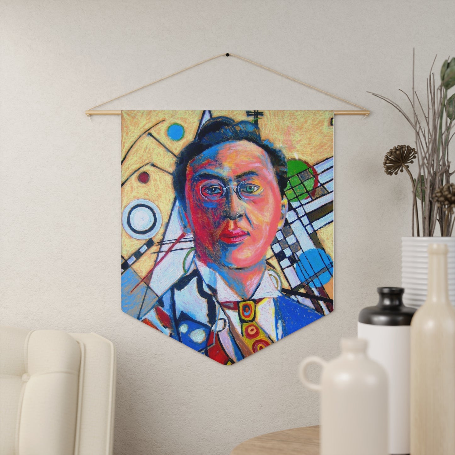 Pennant with Kandinsky portrait painting