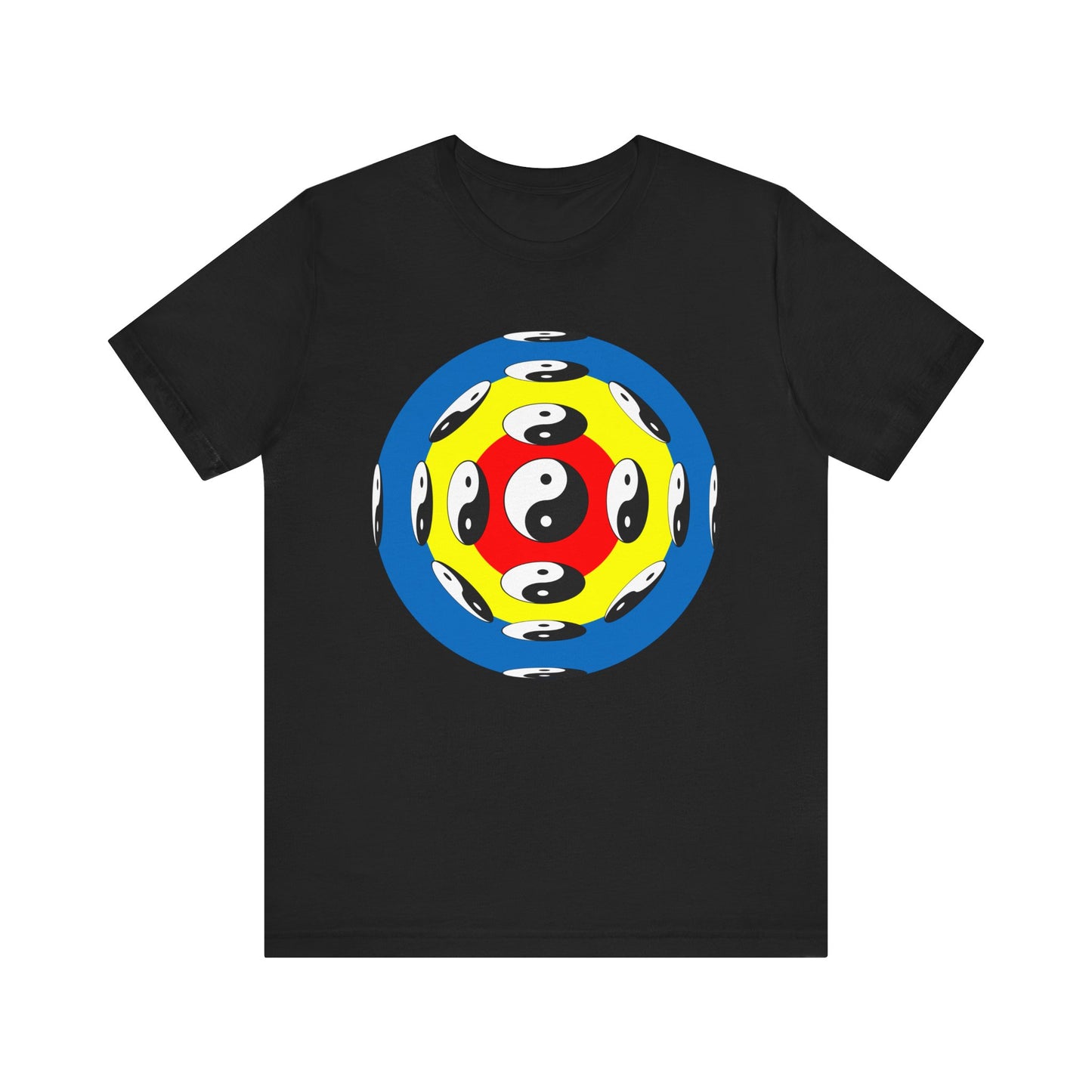T-shirt with Colorful Circular Yinyang Design