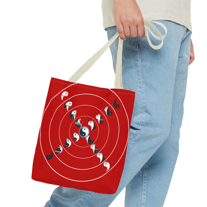 Transforming Yin-Yang on a Target Pattern with Life Balance in the Middle, Tote Bag