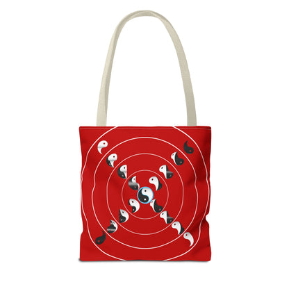 Transforming Yin-Yang on a Target Pattern with Life Balance in the Middle, Tote Bag