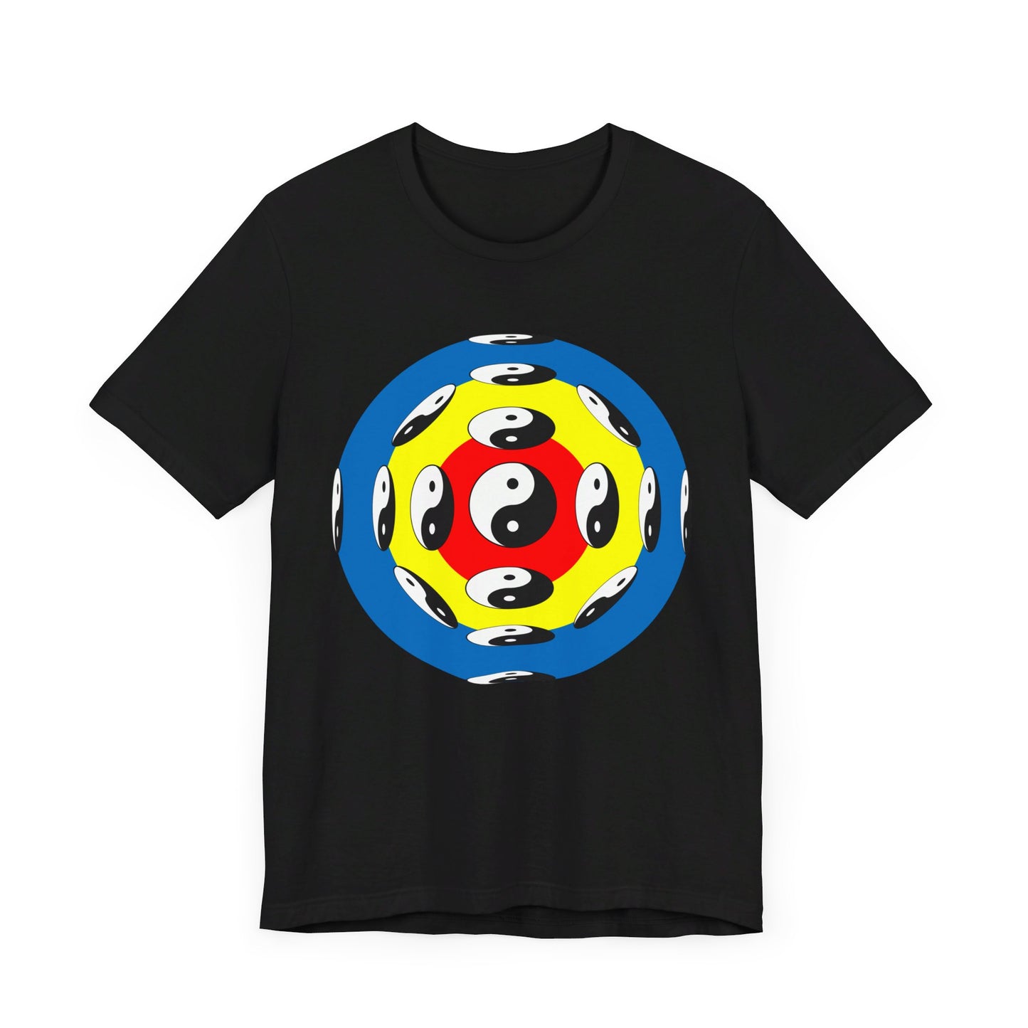 T-shirt with Colorful Circular Yinyang Design