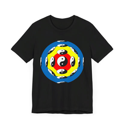 T-shirt with Colorful Circular Yinyang Design