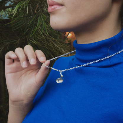 3D Yin-Yang Hand-Crafted 100% Sterling Silver Necklace