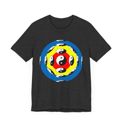 T-shirt with Colorful Circular Yinyang Design