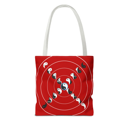 Transforming Yin-Yang on a Target Pattern with Life Balance in the Middle, Tote Bag