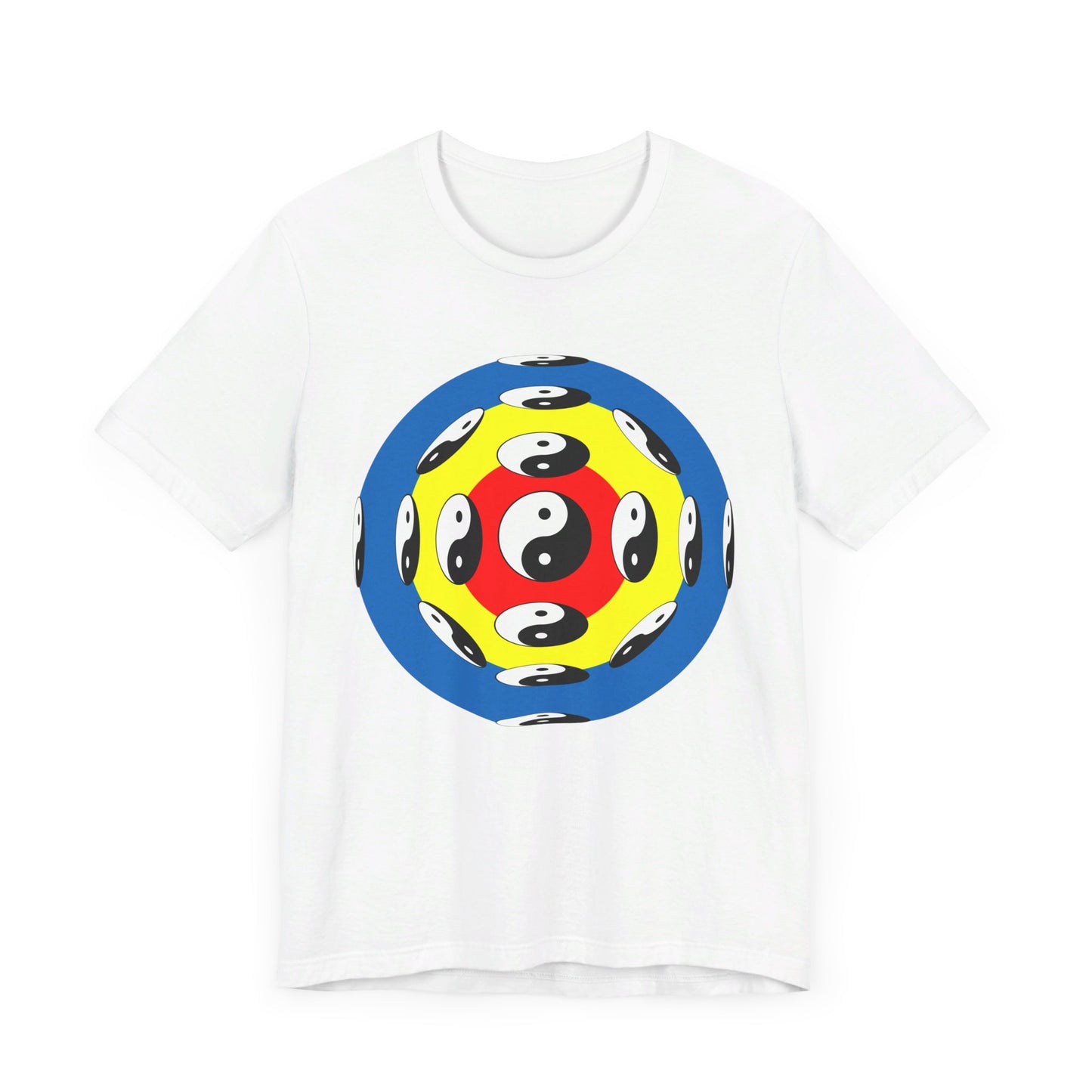 T-shirt with Colorful Circular Yinyang Design