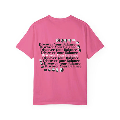 T-Shirt "Discover Your Balance" with the Transforming Yinyang