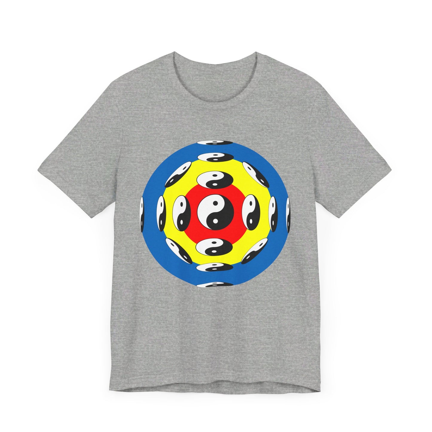 T-shirt with Colorful Circular Yinyang Design