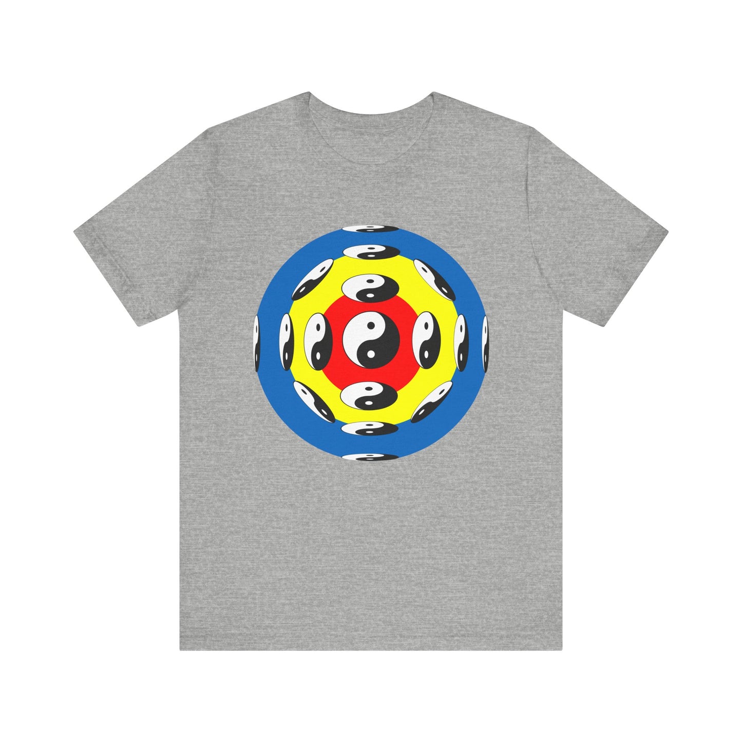 T-shirt with Colorful Circular Yinyang Design